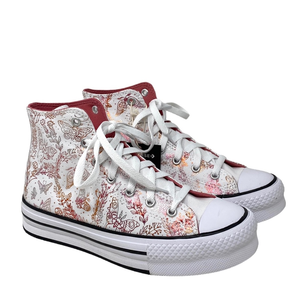 Converse CTAS EVA Lift Platform High White Kids Women's Canvas Sneakers A04187C - Picture 2 of 8